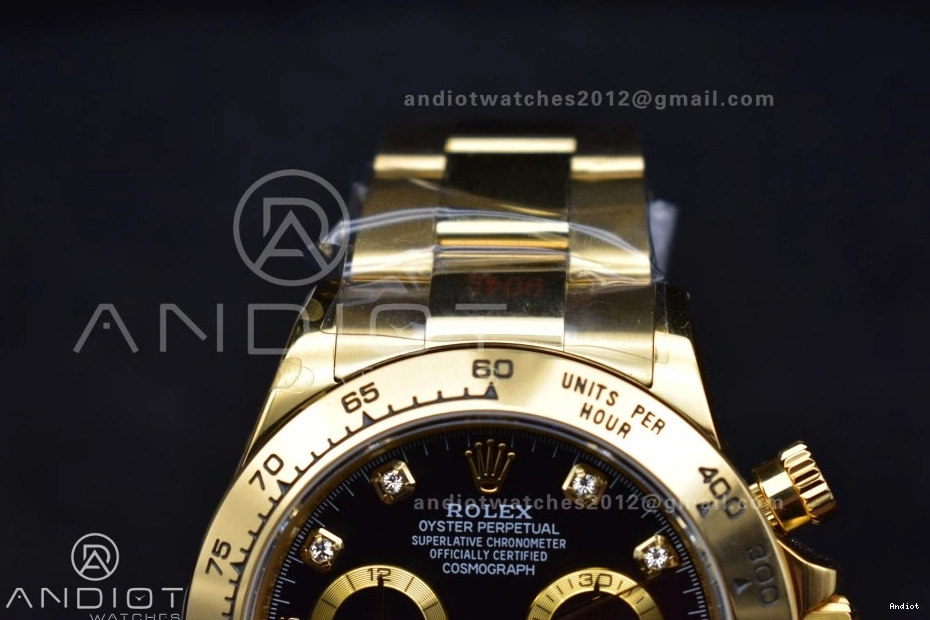 Bracelet 116508 Dial QF V2 1:1 Edition YG Black Best Daytona SH4130 Diamonds on 0413